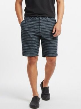 Oakley Hybrid Shorts Men's 36 Black Striped Lightweight Golf/Swim Chino Regular
